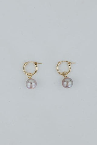 Clasp Hoop Earrings - Pink Pearl