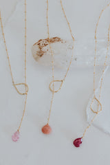 Lariat Necklace - Pink Opal thumbnail