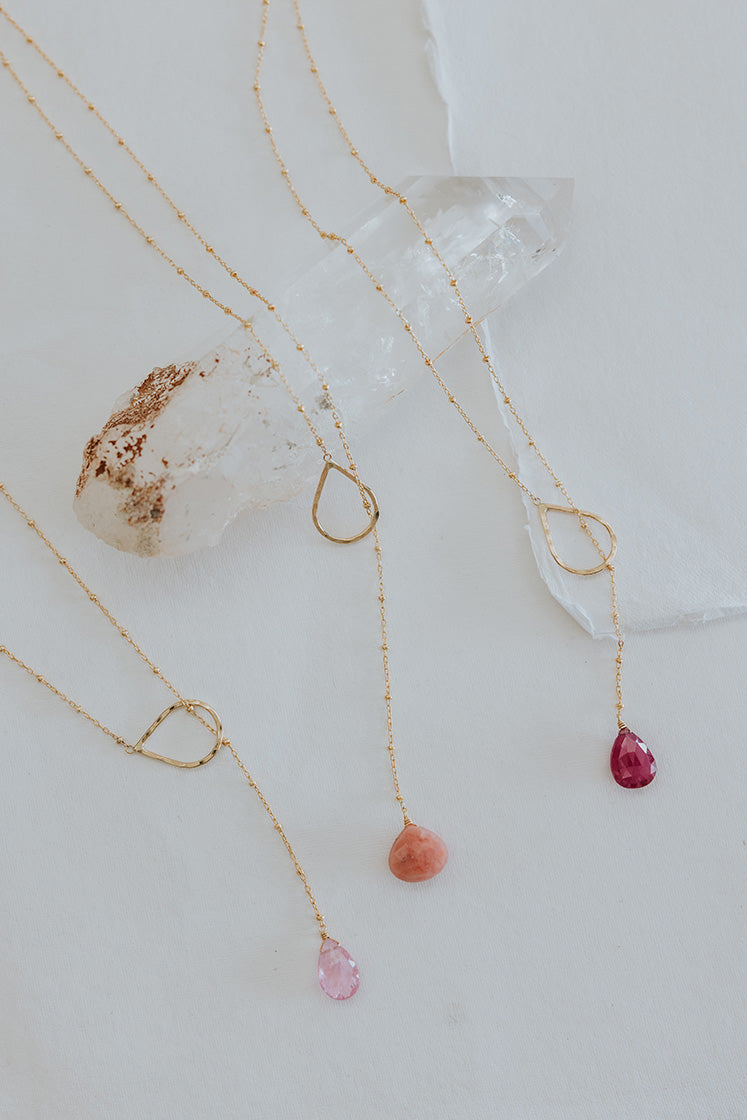Lariat Necklace - Pink Sapphire