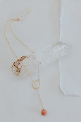 Lariat Necklace - Pink Opal thumbnail