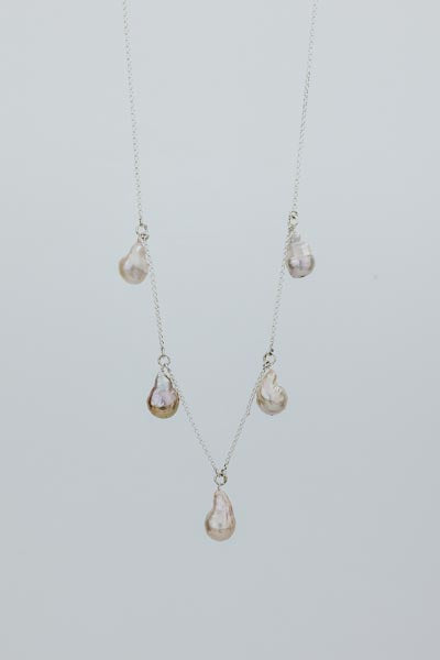 Chandelier Necklace - Pink Freshwater Pearl