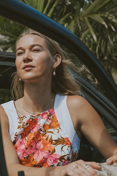 Charm Hoops - Baroque Pink Pearl