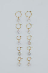 Charm Hoops - Teardrop Pink Pearl thumbnail