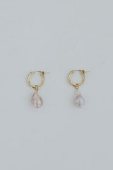 Charm Hoops - Teardrop Pink Pearl thumbnail