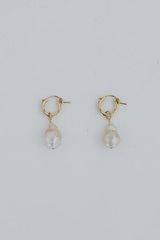 Charm Hoops - Teardrop Pink Pearl thumbnail
