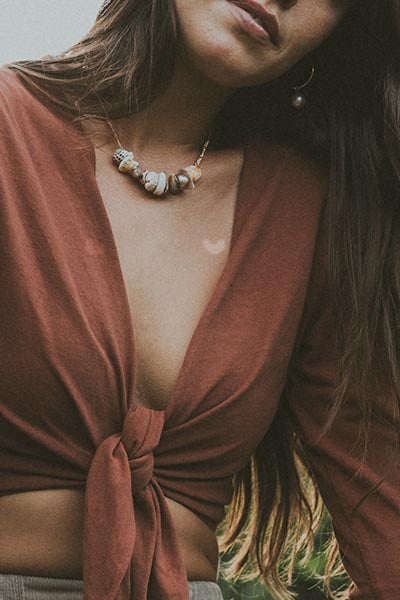 Shell Lei Choker - Pink Freshwater Pearl 1