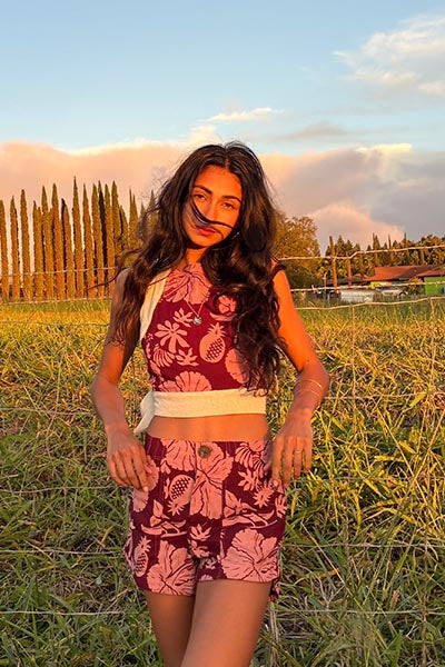 Pinafore Crop Top - Hana Garden