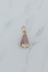 Wings Hawaii pink and purple Cone Shell necklace charms in 14k gold-filled or sterling silver. Fine shell jewelry handcrafted in Maui. Modern beachy charm necklaces handmade with authentic Hawaiian sea shells.  thumbnail
