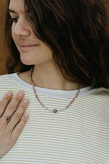 Tahitian Pearl Beaded Necklace - Pink Tourmaline thumbnail