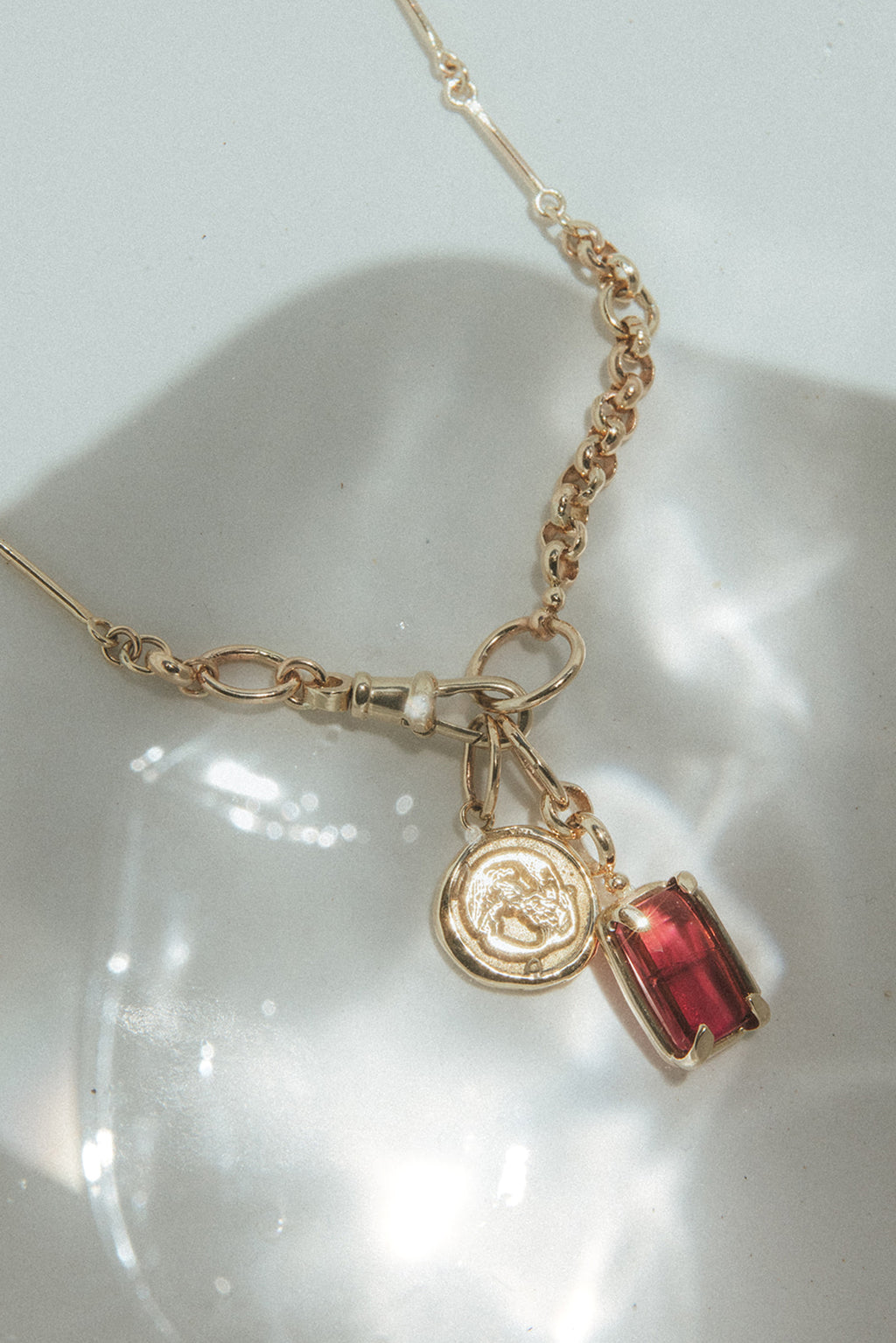 Necklace Charm - Tourmaline | 14K