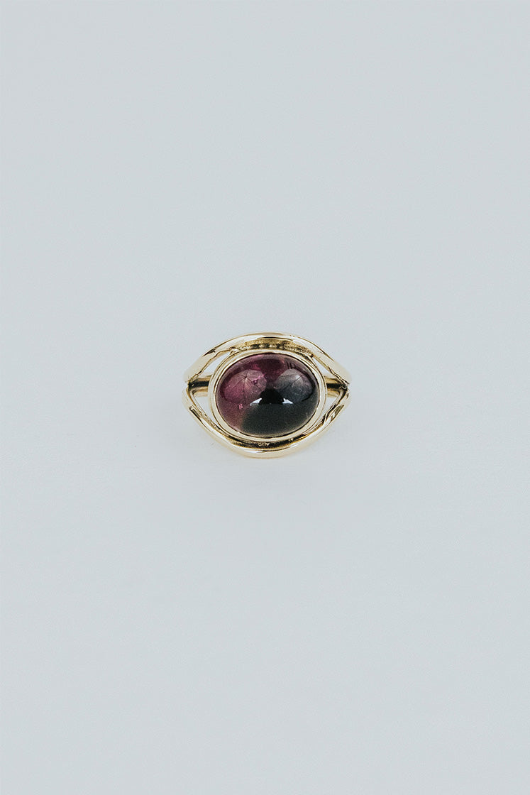 Evil Eye Ring - Tourmaline 14k