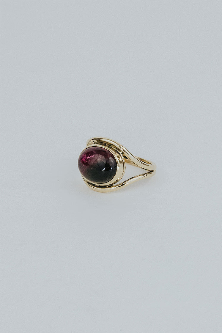 Evil Eye Ring - Tourmaline 14k