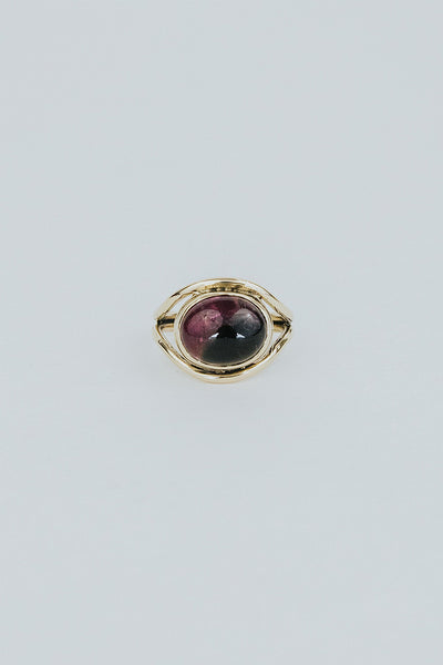 Evil Eye Ring - Tourmaline 14k