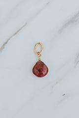 Wings Hawaii red / dark pink Tourmaline necklace charm in 14k gold-filled. Fine jewelry handcrafted in Maui.  thumbnail