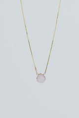 Wings Hawaii Single Stone Necklace with Pink tourmaline gemstone teardrop on 14k gold-filled chain. Fine jewelry handmade in Maui.  thumbnail