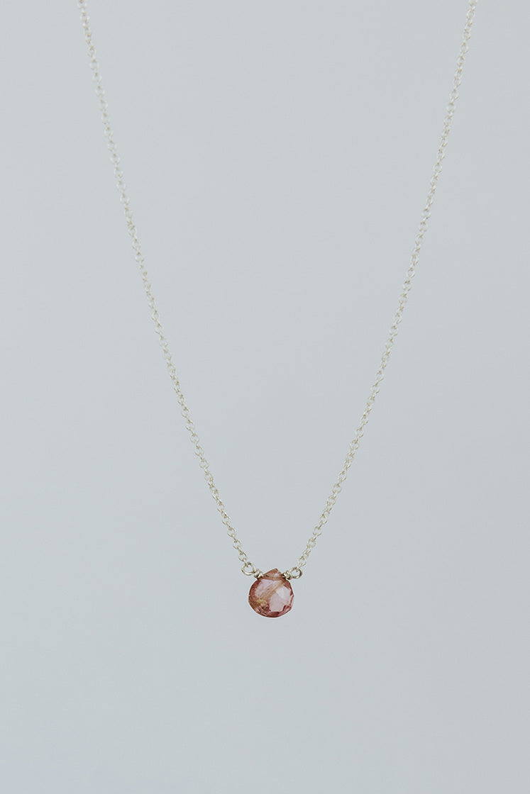 Single Stone Necklace - Cool Tones