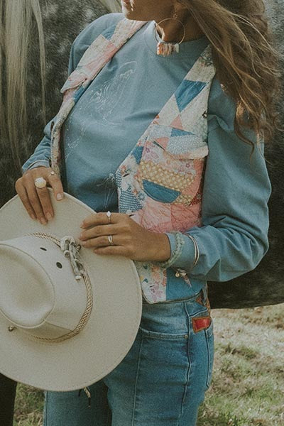 Wings Hawaii patchwork vest 