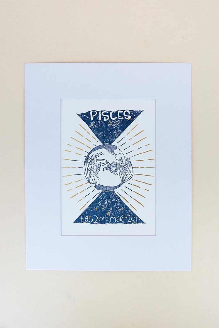 Wings Hawaii zodiac letterpress prints - pisces