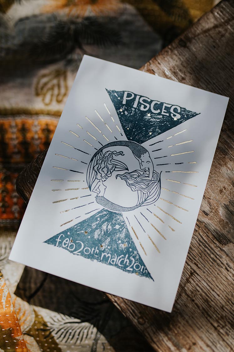 Wings Hawaii zodiac letterpress prints - Picses