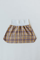 Plaid Flannel Mini Skirt - Gold & Purple thumbnail