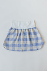 Plaid Flannel Mini Skirt - Cream & Blue thumbnail
