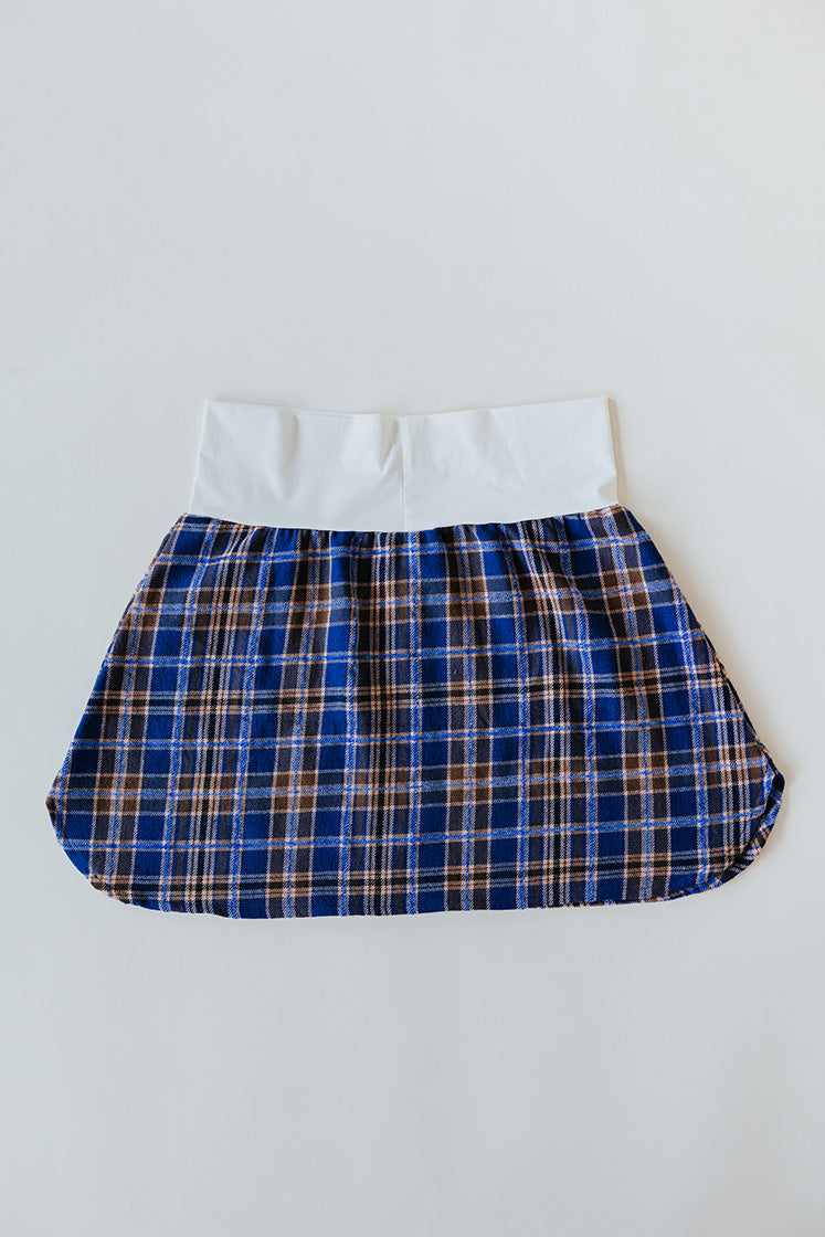 Plaid Flannel Mini Skirt - Cocoa & Purple