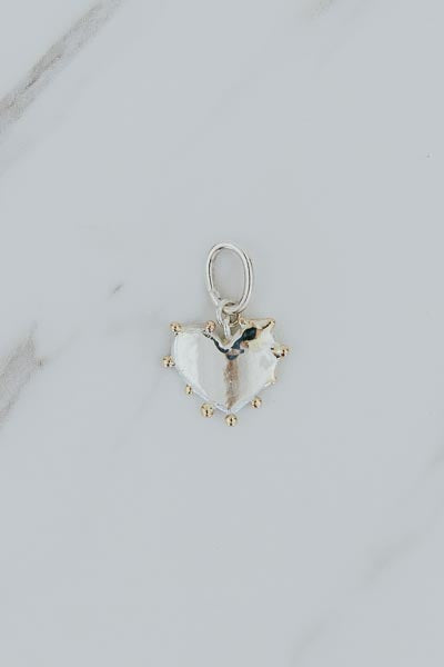 wings hawaii polka dot heart necklace charm sterling silver with 14k gold dots