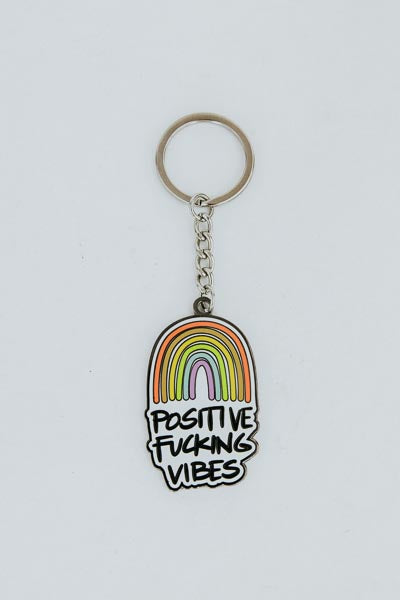 Wings Hawaii enameled key chains - positive fucking vibes