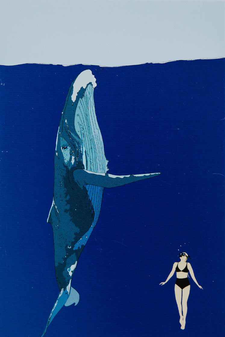 Wings Hawaii postcard - whale dance