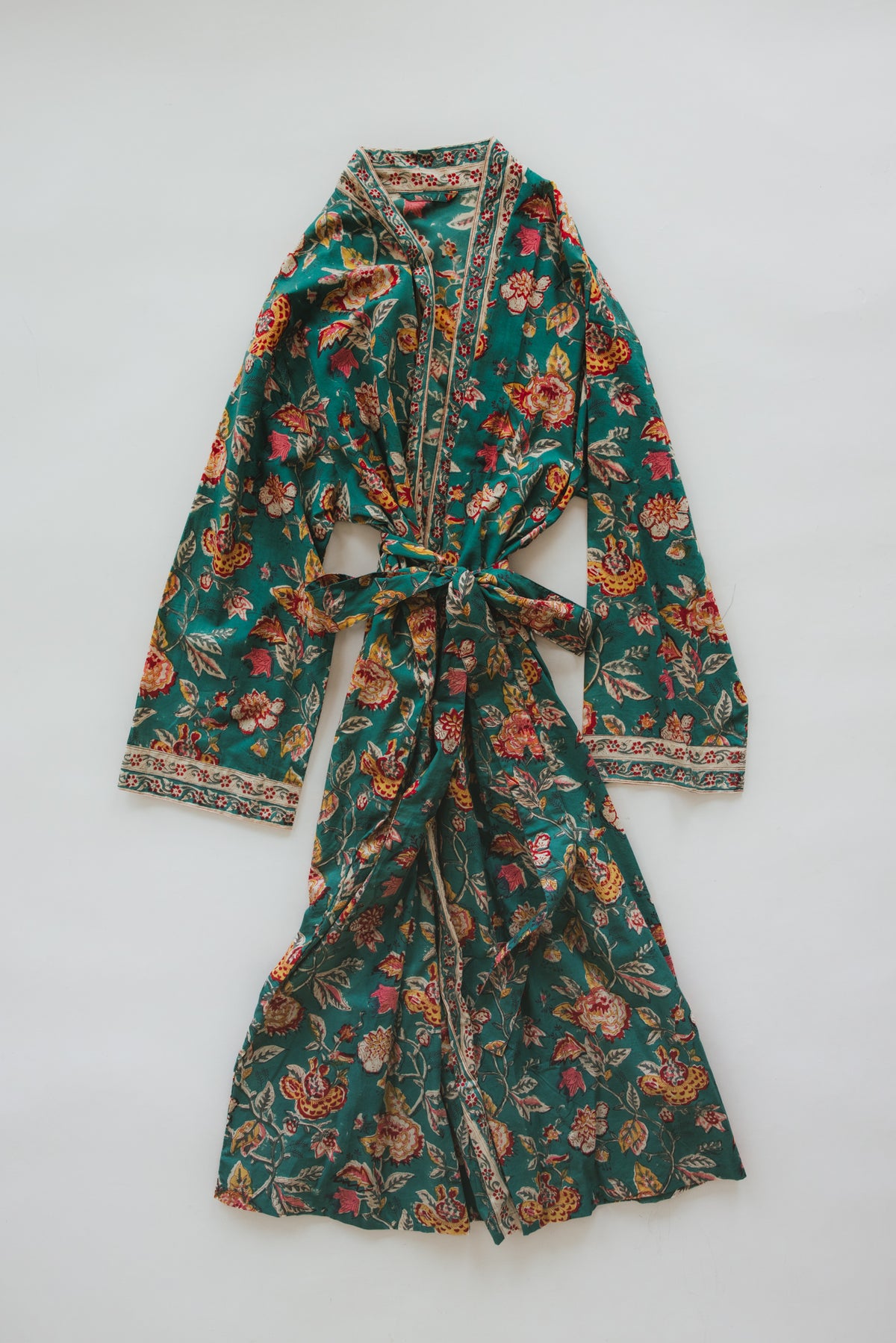 Wings Hawaii block print robes. 100% cotton, made in India. Lightweight, breathable 100% cotton in a variety of designs. Elevated, comfortable, chic loungewear. 