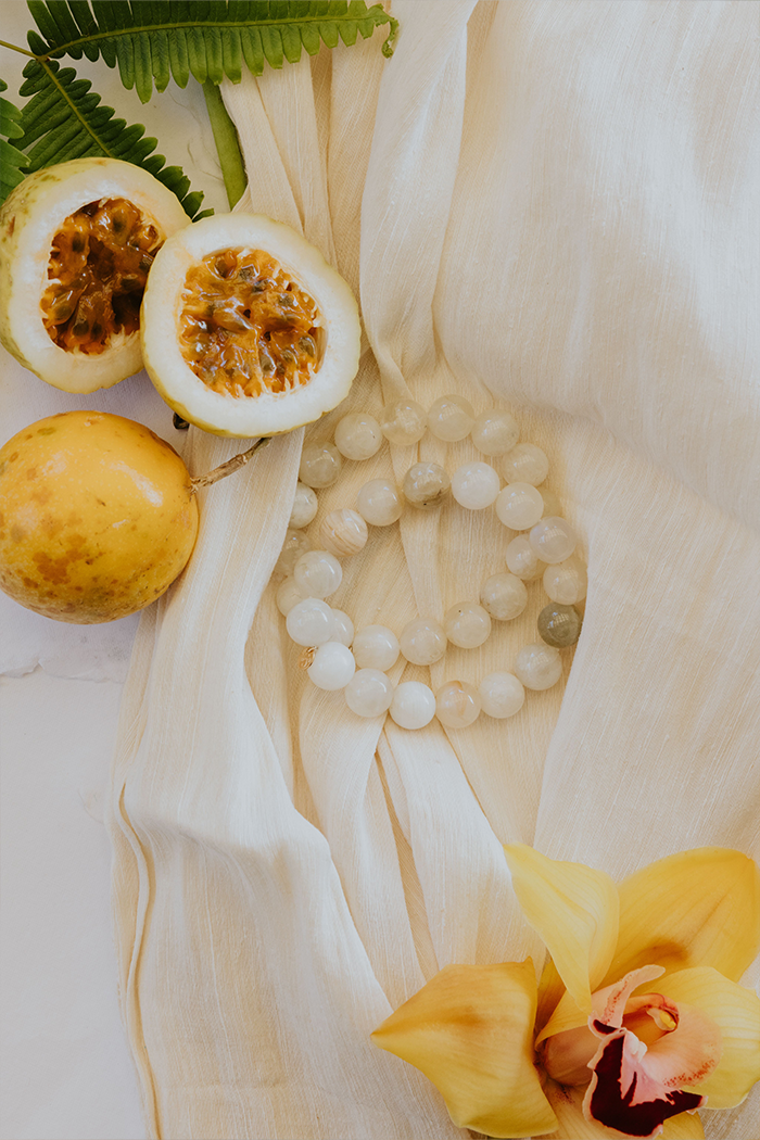 Stretchy Beaded Bracelet Large - Moonstone