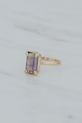 wings hawaii bi-color tourmaline green and purple gemstone ring in 14k gold-filled. Made in Maui fine jewelry.  thumbnail