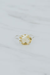 Wings Hawaii yellow citrine ring in sterling silver. Fine jewelry handmade in Maui. Size 7.5 thumbnail