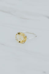 Wings Hawaii yellow citrine ring in sterling silver. Fine jewelry handmade in Maui. Size 7.5 thumbnail