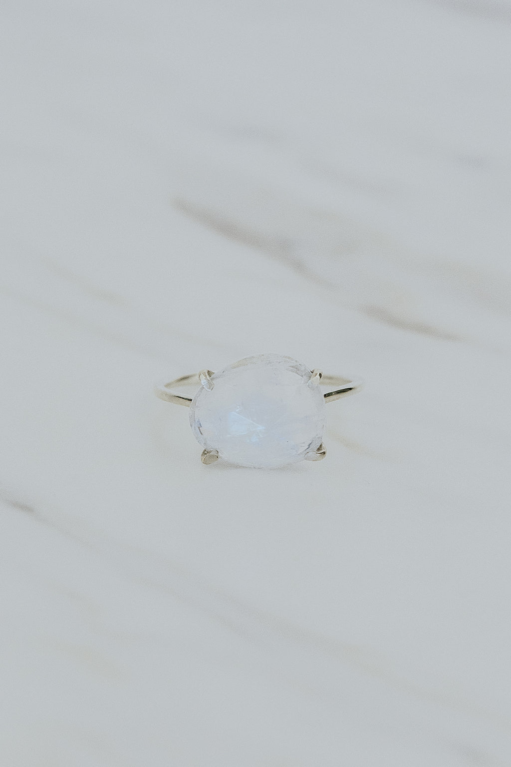 Wings Hawaii moonstone ring in sterling silver. Fine jewelry handmade in Maui. Size 7.5