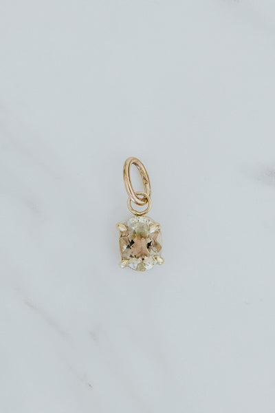 Necklace Charm - Oval Sunstone | 14k
