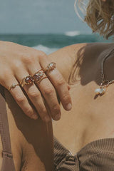 Wide Set Gemstone Ring - Pink Tourmaline | 14K thumbnail