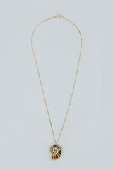 Wings Hawaii prong set ammonite fossil necklace in 14k gold filled  thumbnail