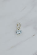 Wings Hawaii aquamarine necklace charm, prong-set in sterling silver. Fine jewelry handcrafted in Maui. Mix, match, customize modern charm jewelry at the Wings Hawaii Charm Bar. 