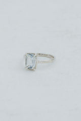 Wings Hawaii prong set aquamarine ring in sterling silver  thumbnail