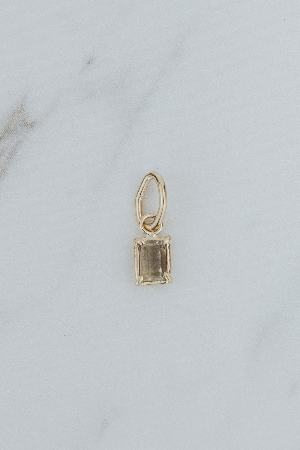 Wings Hawaii Nova Necklace Charm in Sunstone and solid 14k yellow gold. Fine jewelry handmade in Maui. 