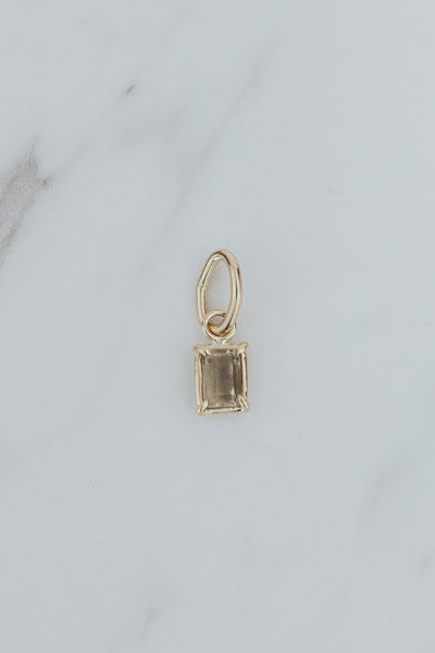 Necklace Charm - Nova Sunstone | 14k YG