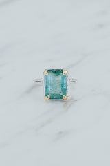 Wings Hawaii Venus Ring Blue Tourmaline in 14k gold-filled and sterling silver mixed metals. Fine jewelry handcrafted in Maui.  thumbnail