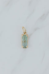 Wings Hawaii Blue Tourmaline necklace charm 14k yellow gold-fill. Fine jewelry handcrafted in Maui. Charm Bar collection, modern charm necklaces made in Hawaii thumbnail