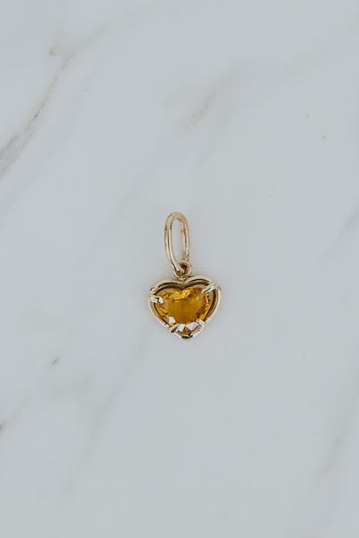 Tourmaline Heart Charm | 14k