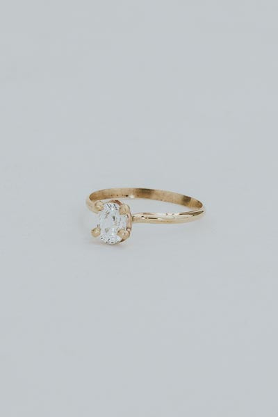 Wings Hawaii Prong Set Gemstone Ring - White Topaz