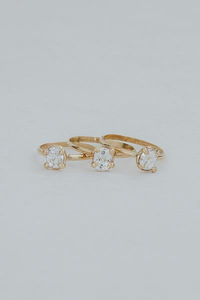 Wings Hawaii Prong Set Gemstone Ring - White Topaz