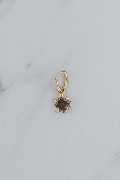 Stella Necklace Charm - Garnet | 14K YG
