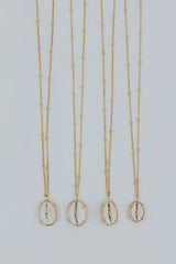 Prong Set Shell Necklace - Cowrie thumbnail