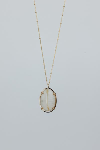 Prong Set Shell Necklace - Granulated Cowrie | GF